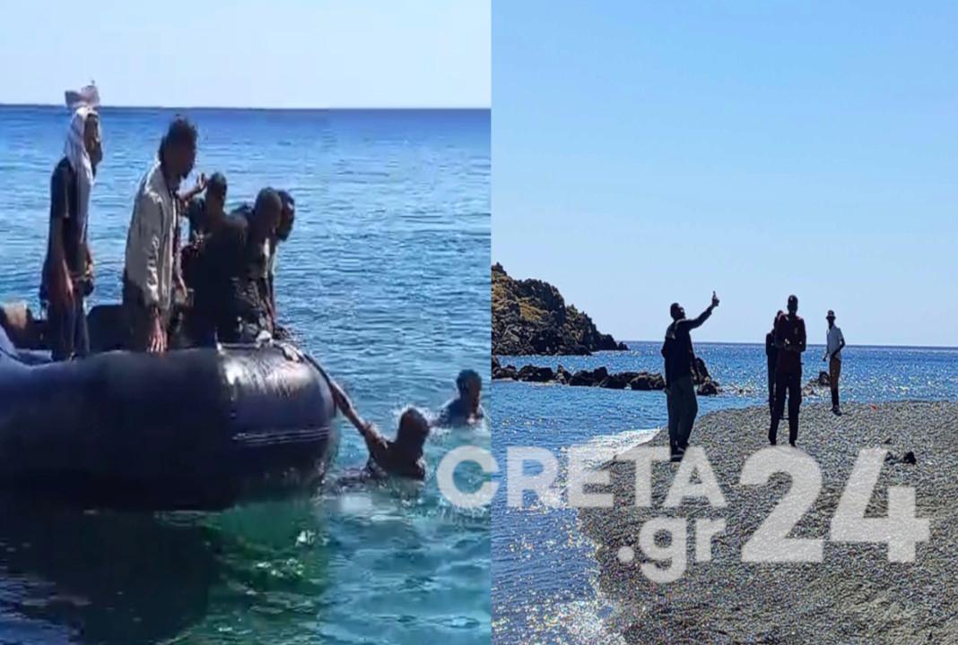 Αποβίβαση μεταναστών στους Καλούς Λιμένες: Το βίντεο και οι “selfie” της άφιξης