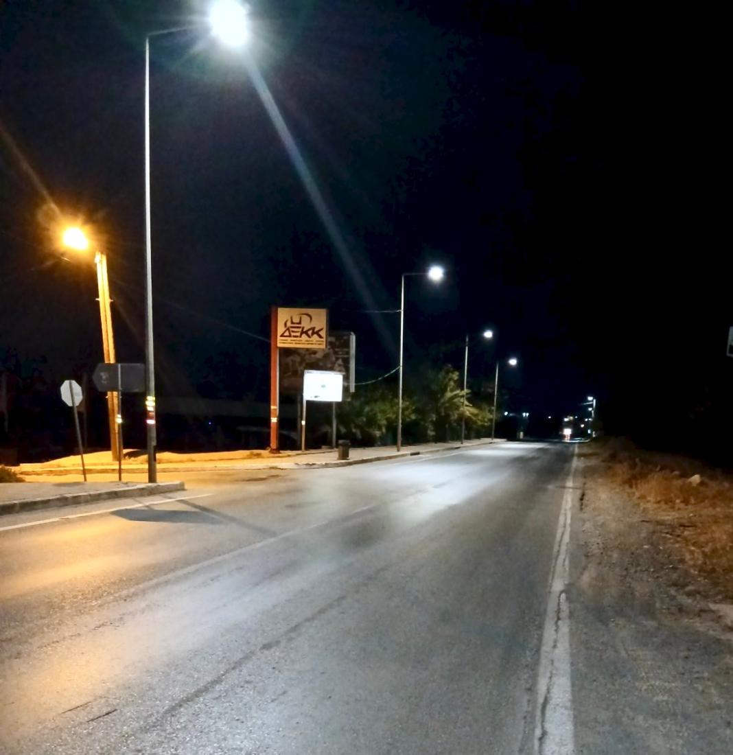 Αναβάθμιση Ηλεκτροφωτισμού στην Παλιά Εθνική Οδό μπροστά από την πρώην Αμερικανική Βάση Γουρνών