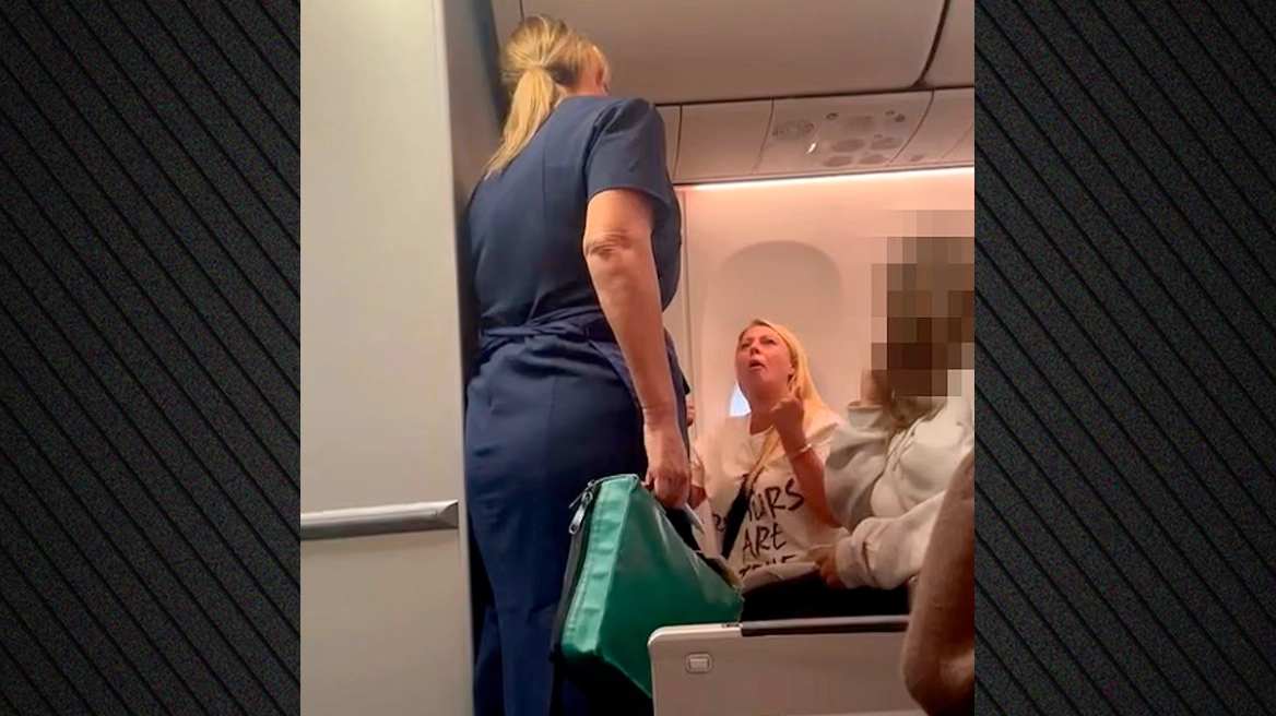 Bίντεο: Η στιγμή που μεθυσμένη Βρετανίδα προκαλεί αναγκαστική προσγείωση στο Ηράκλειο