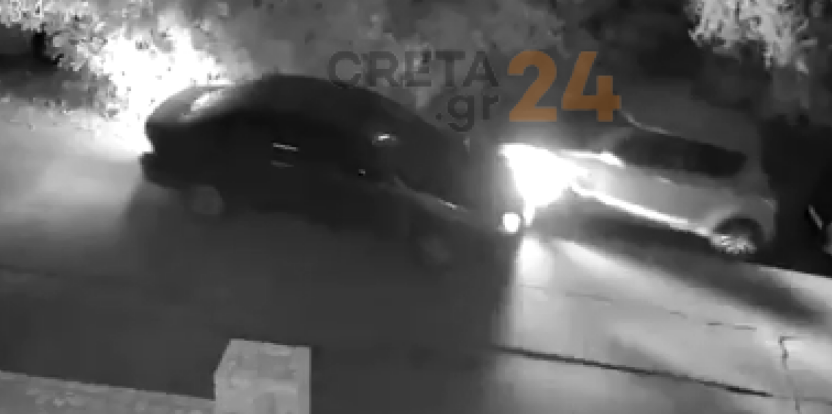Ηράκλειο: Τράκαρε σταθμευμένο όχημα και “εξαφανίστηκε” – Δείτε βίντεο