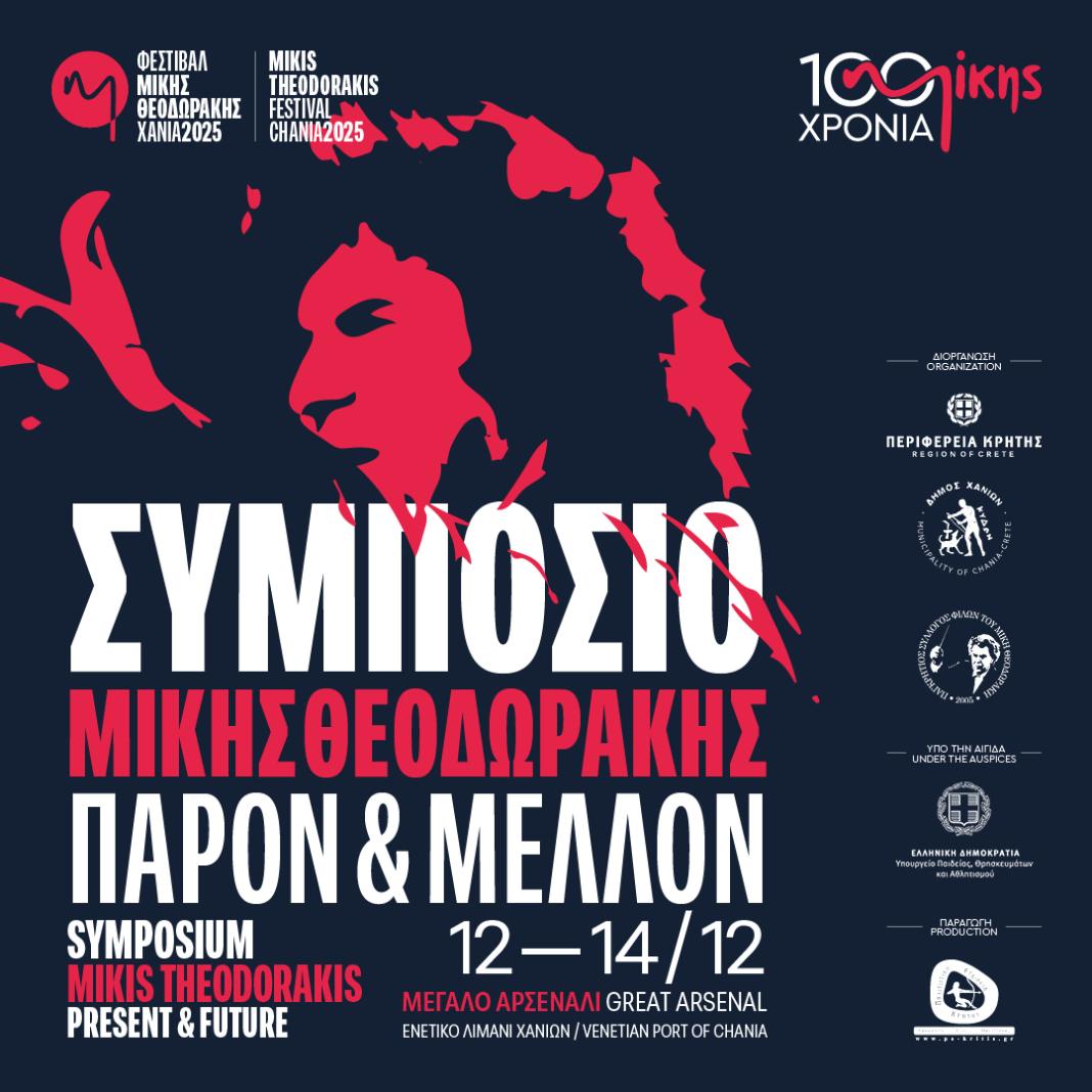 Συμπόσιο «Μίκης Θεοδωράκης, παρόν και μέλλον»: Το διήμερο 12- 14 Δεκεμβρίου στα Χανιά