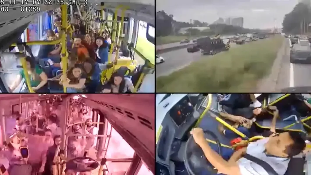 Η στιγμή που λεωφορείο βγαίνει εκτός ελέγχου στο Σάο Πάολο: Ούρλιαζαν οι επιβάτες