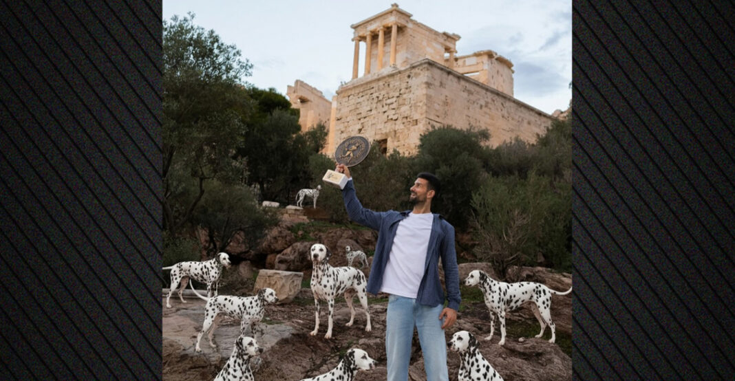 Ο Νόβακ Τζόκοβιτς πανηγυρίζει τους 101 τίτλους του στην Ακρόπολη με…101 σκυλιά Δαλματίας