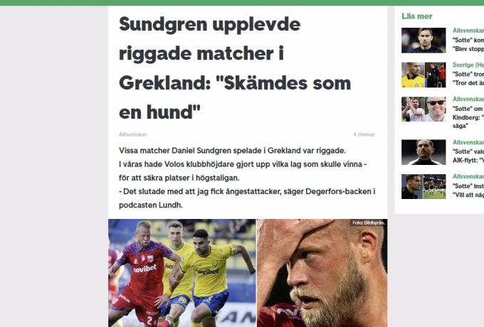 Βόμβες Σούντγκρεν για Βόλο και Σέρρες: «Στήσαμε τα ματς για να πέσει η Καλλιθέα»