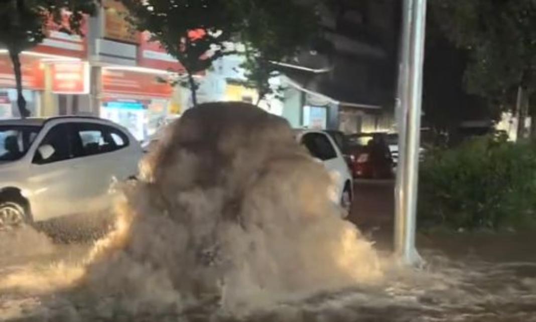 Αθήνα: «Έσκασαν» φρεάτια από τη βροχή – Βίντεο