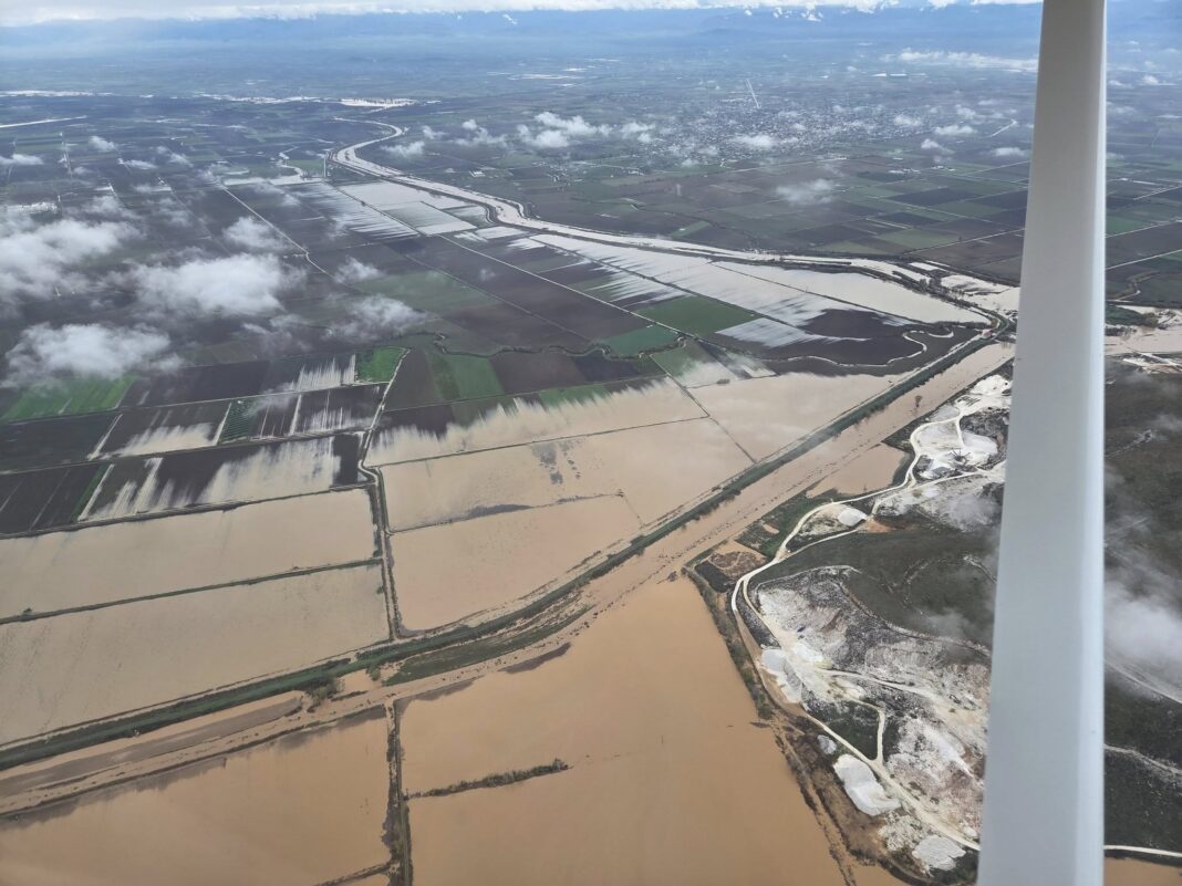 Απίστευτες αεροφωτογραφίες από τον Θεσσαλικό κάμπο μετά το πέρασμα του «Byron»