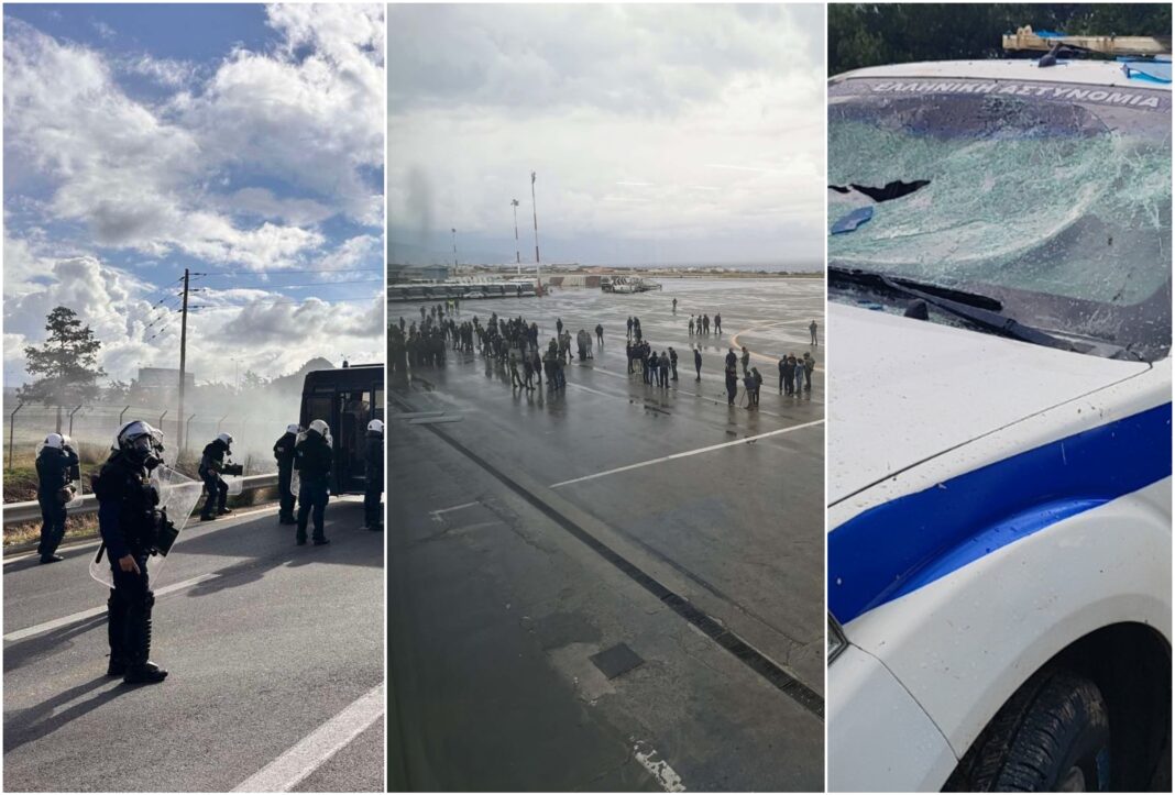 Μετά τα επεισόδια οι αγρότες έκλεισαν τα αεροδρόμια σε Ηράκλειο και Χανιά – Βίντεο και φωτογραφίες