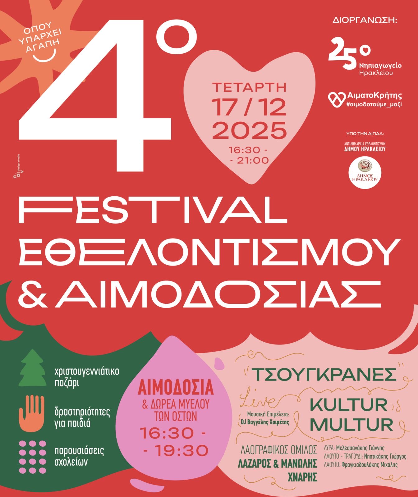 4ο Festival Εθελοντισμού & Αιμοδοσίας στο 25ο Νηπιαγωγείο Ηρακλείου