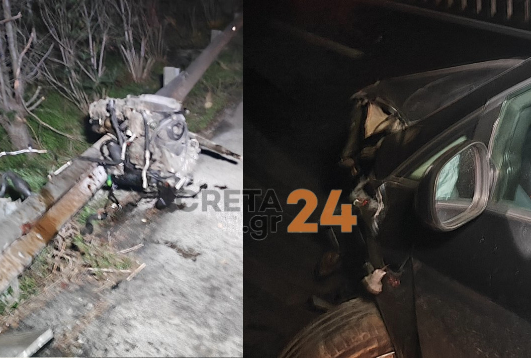 Σοκαριστικό τροχαίο στα Χανιά: Αυτοκίνητο «καρφώθηκε» στις μπάρες και διαλύθηκε!