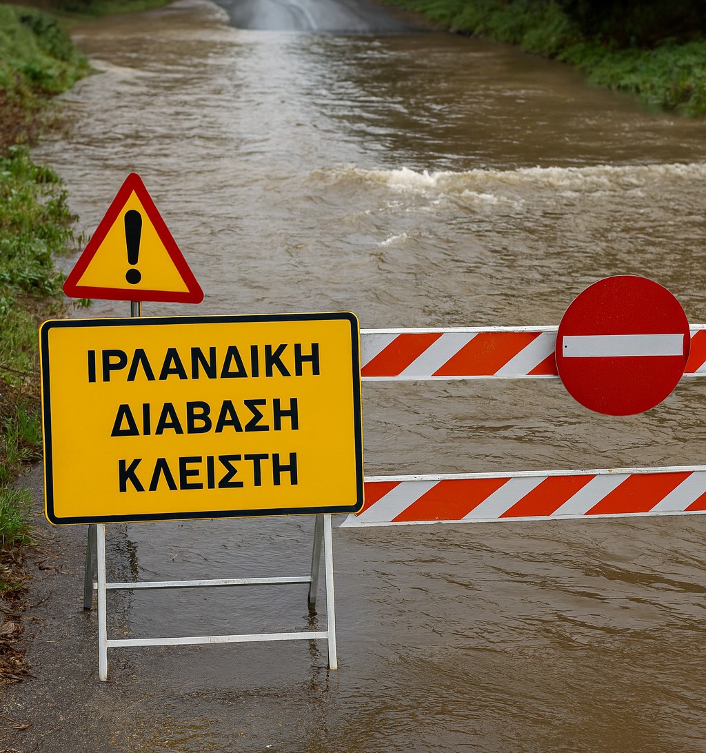 Δ. Χερσονήσου: Ποιες ιρλανδικές διαβάσεις κλείνει η κακοκαιρία BYRON