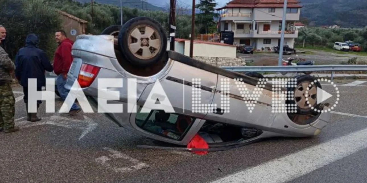 Ηλεία: Η στιγμή που ο ανεμοστρόβιλος ανατρέπει ΙΧ – Σοκαριστικό βίντεο