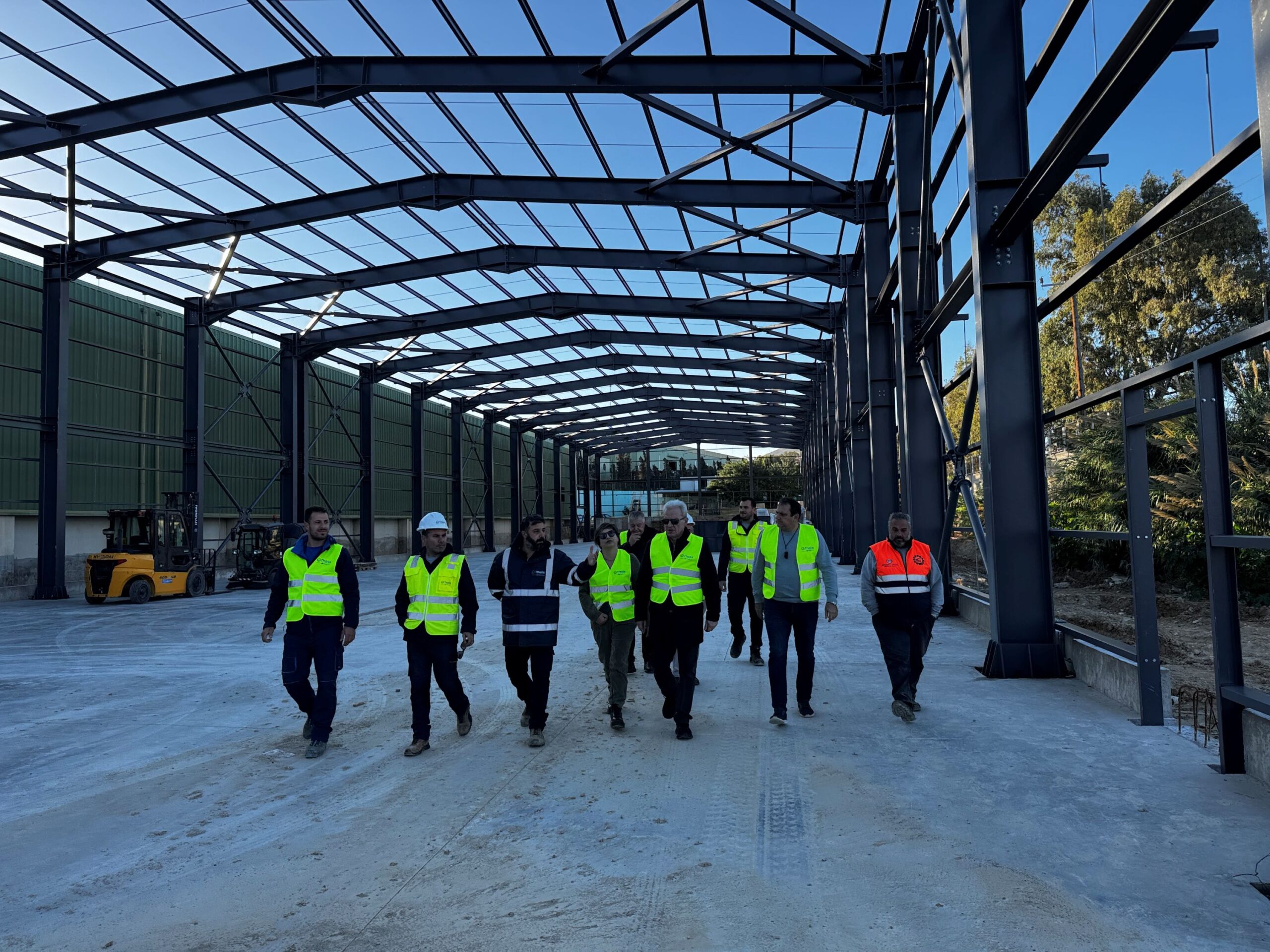 Αυτοψία Καλοκαιρινού στο έργο κατασκευής της νέας Μονάδας Επεξεργασίας Απορριμμάτων Ηρακλείου